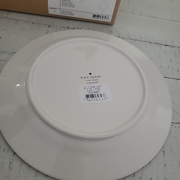 Lenox Kate Spade All In Good Taste Deco Dot Beige Accent Salad Plate 10 New - Picture 3 of 5